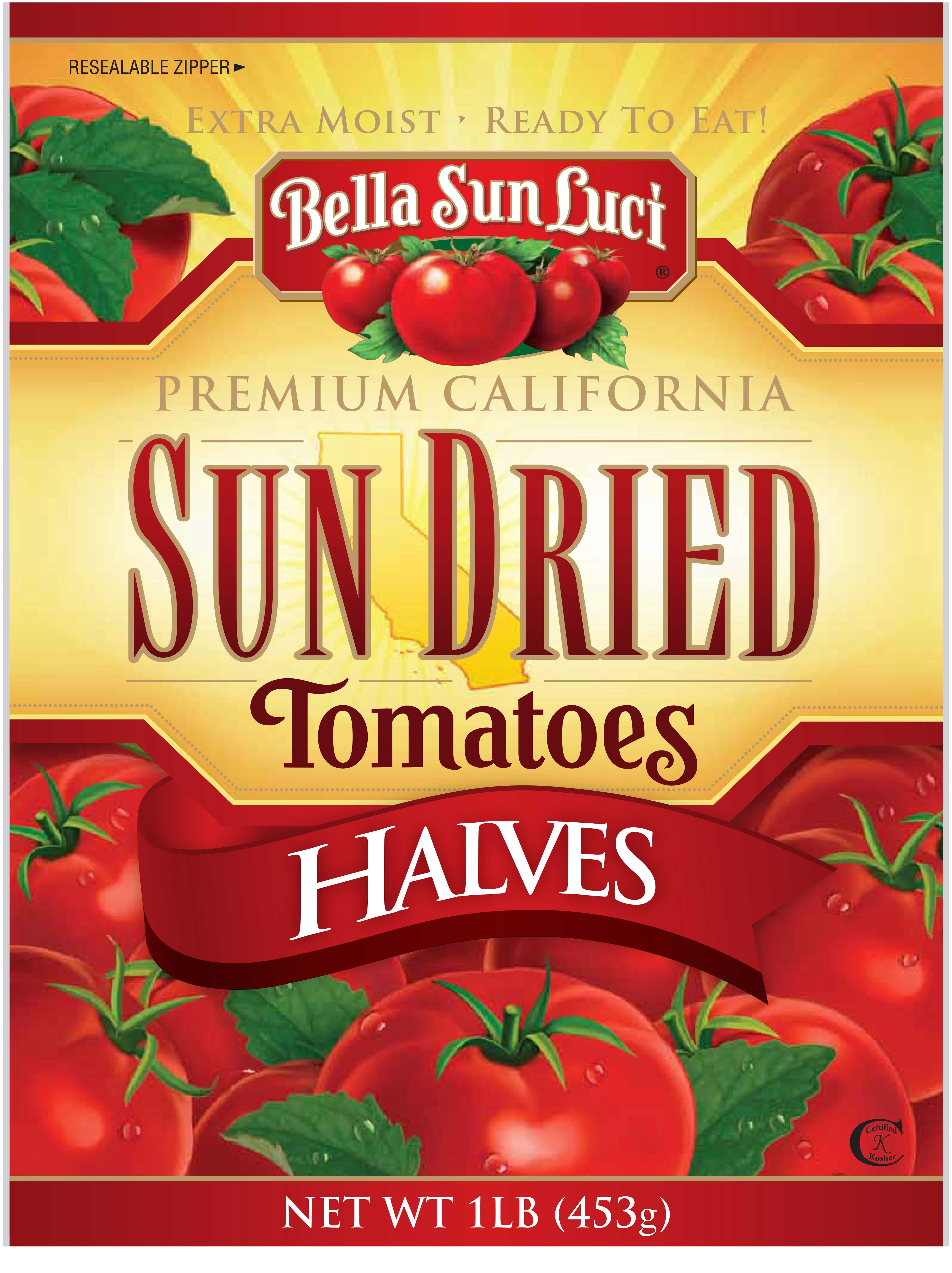 Bella Sun Luci Sundried Tomato Halves, 16 Ounce Ziplock Bag -- 12 per case