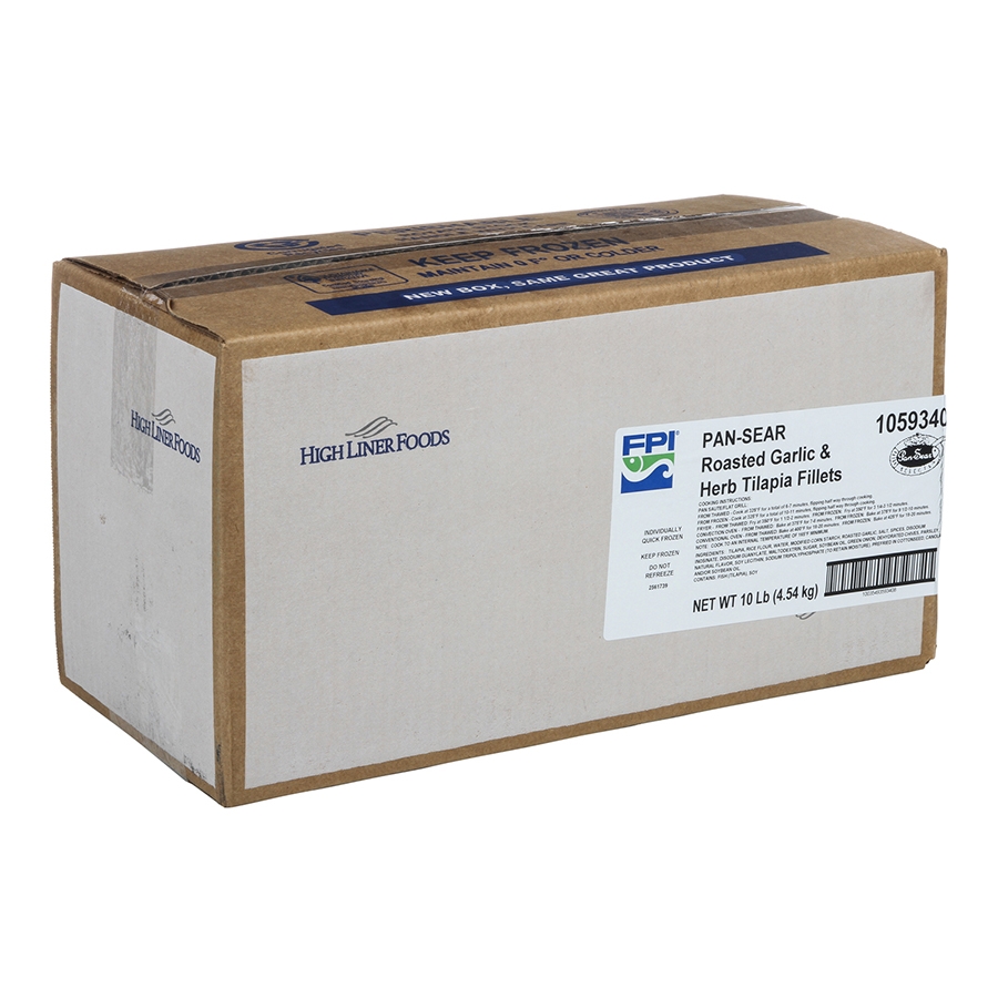 High Liner Foods Pan-Sear Roasted Garlic and Herb Tilapia Fillets, 10 Pound