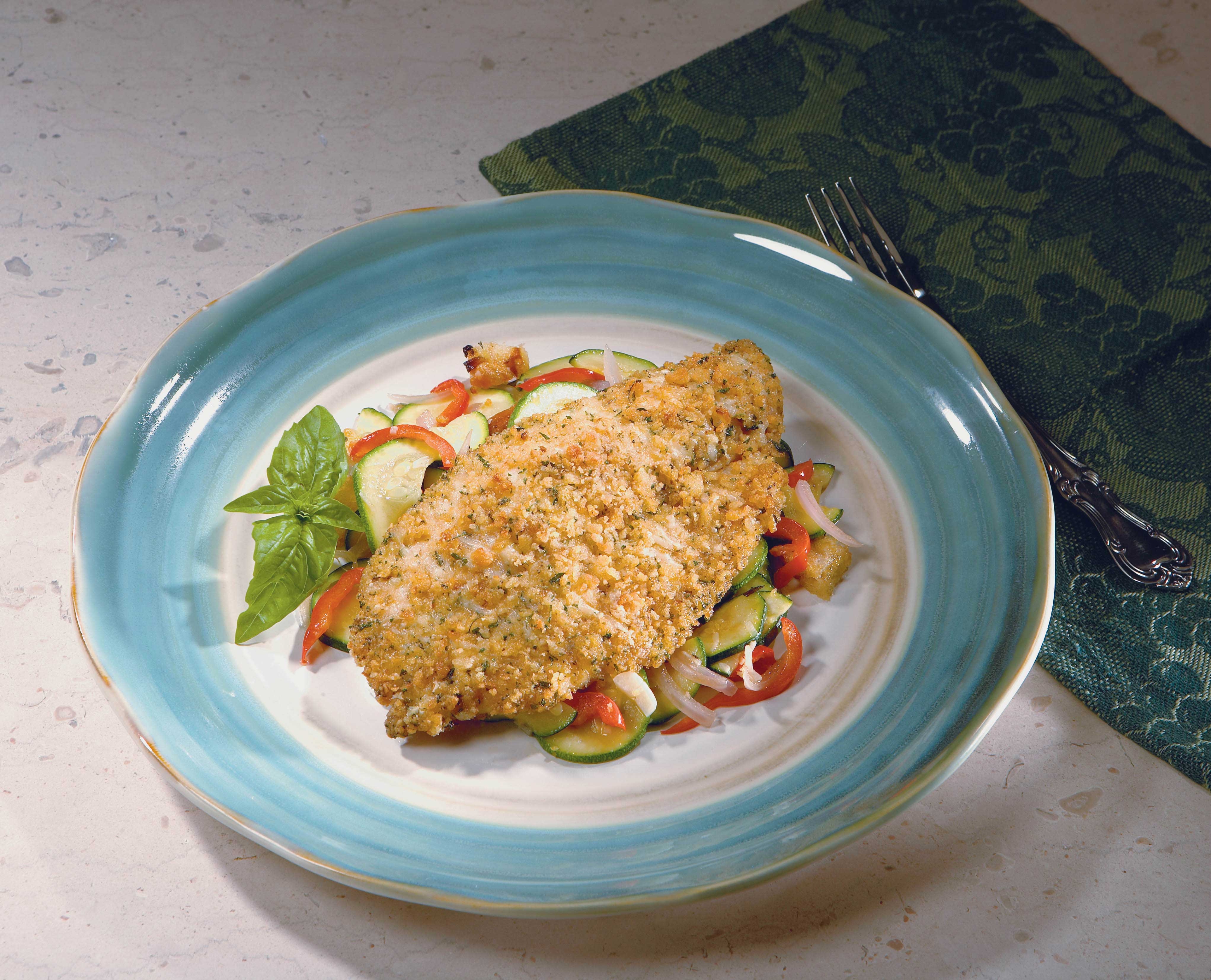 Fishery Tuscan Herb Paramesan Crusted Tilapia, 10 Pound.
