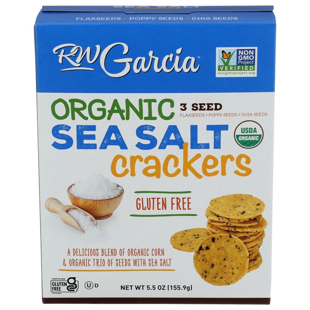 RW Garcia Organic Sea Salt Crackers, 5.5 Ounce -- 6 per case