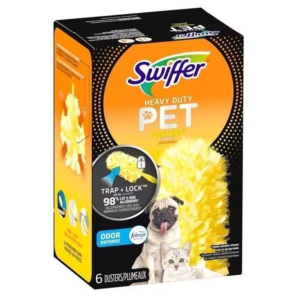 Swiffer Duster Multi-Surface Pet Heavy Duty Refills with Febreze Odor Defense, 6 count -- 4 per case