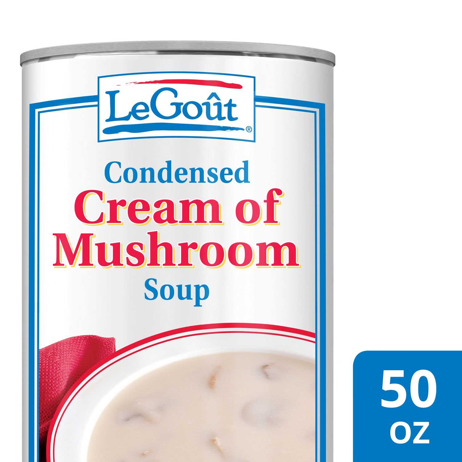 LeGout Cream of Mushroom Condensed Canned Soup, 50 ounce -- 12 per case