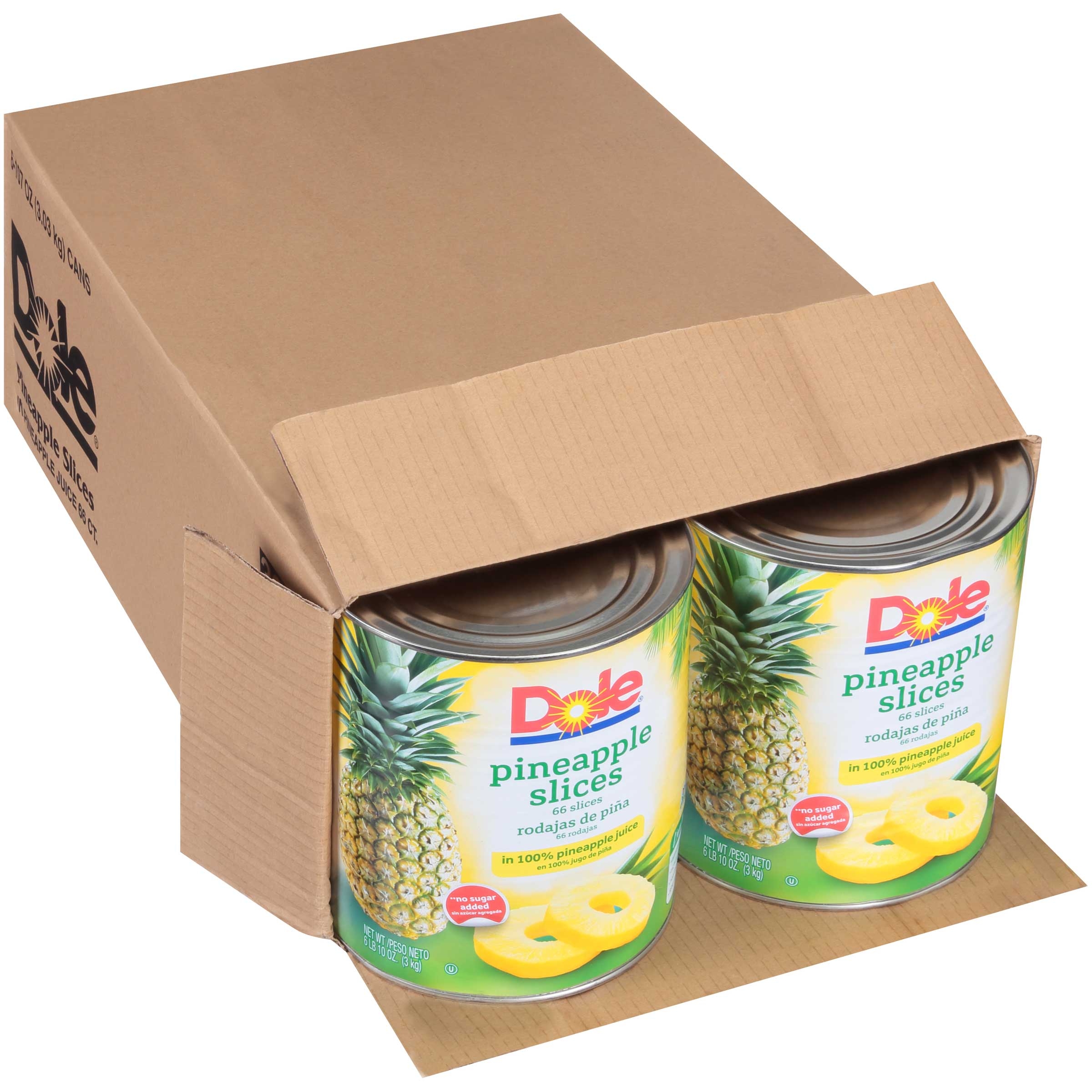 Dole Pineapple Slices Choice In Juice, 107 Ounce -- 6 per case.