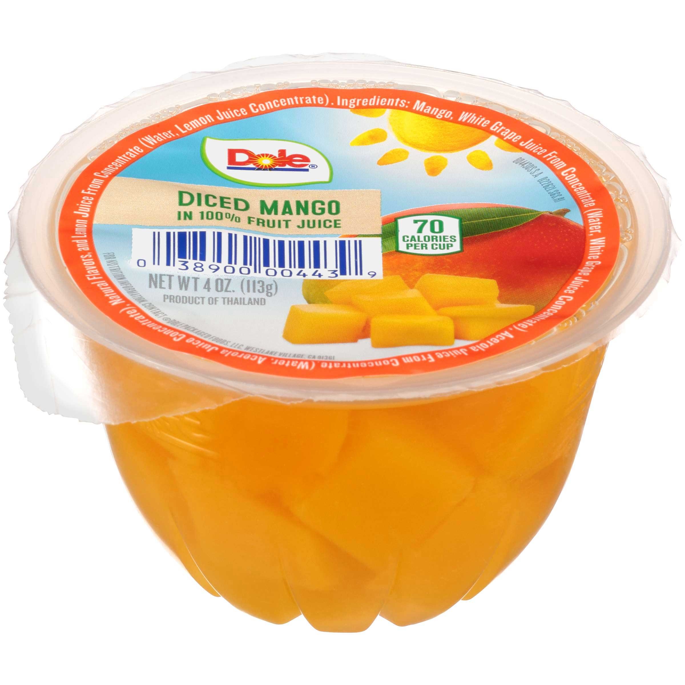 Dole Diced Mango in 100 Percent Fruit Juice, 4 Ounce -- 36 per case