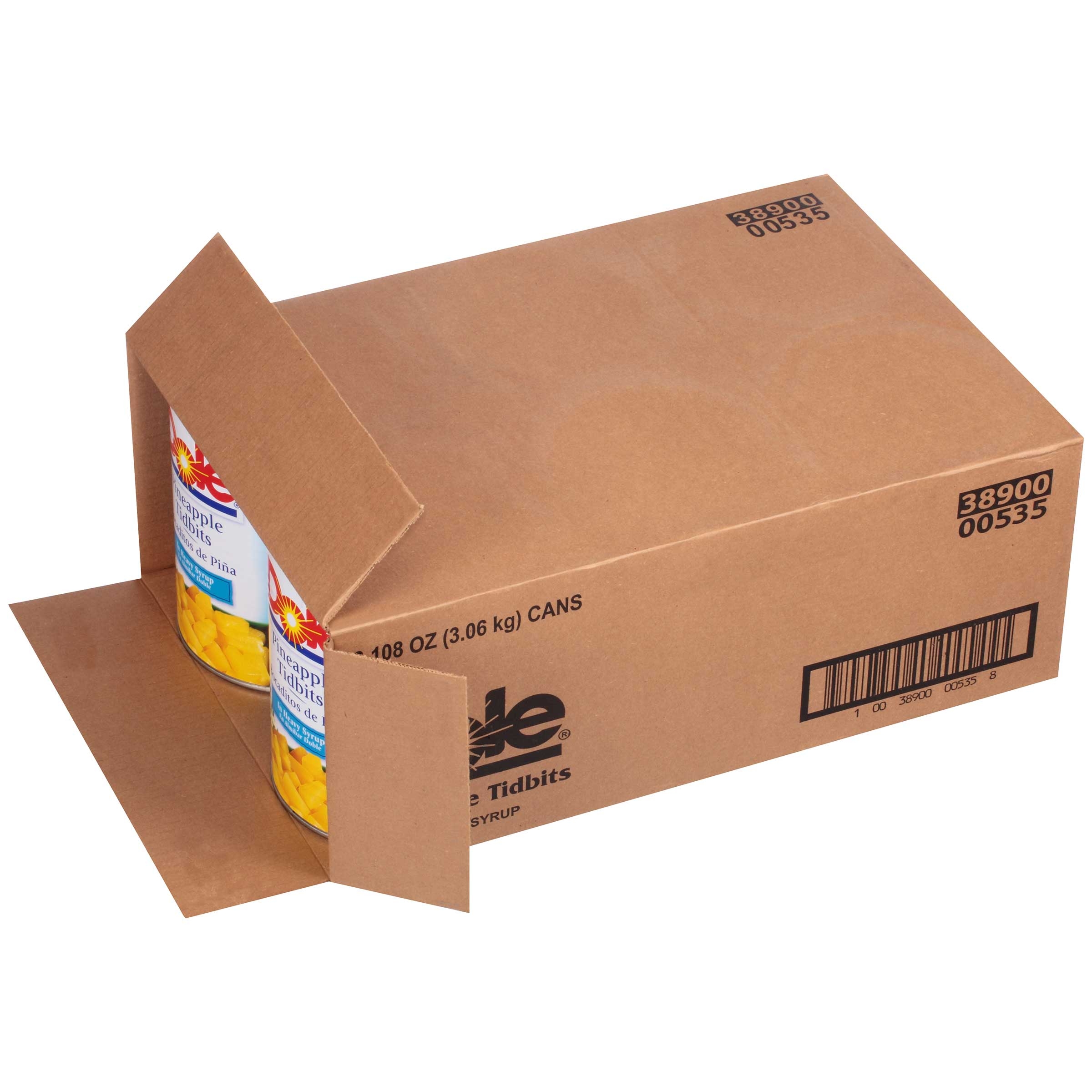 Dole Pineapple Tidbits Fancy In Heavy Syrup, 106 Ounce -- 6 per case.