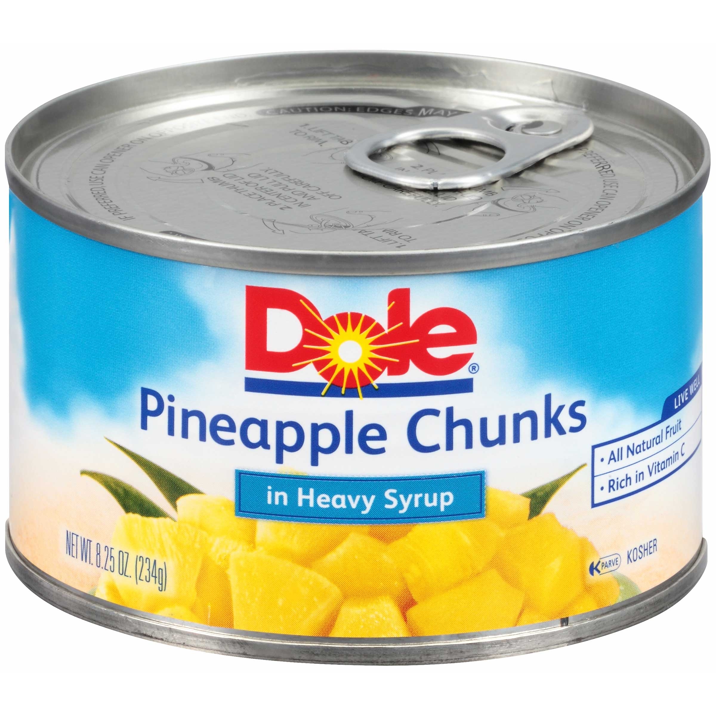 Dole Pineapple Chunks In Syrup, 8.249 Ounce -- 12 per case.