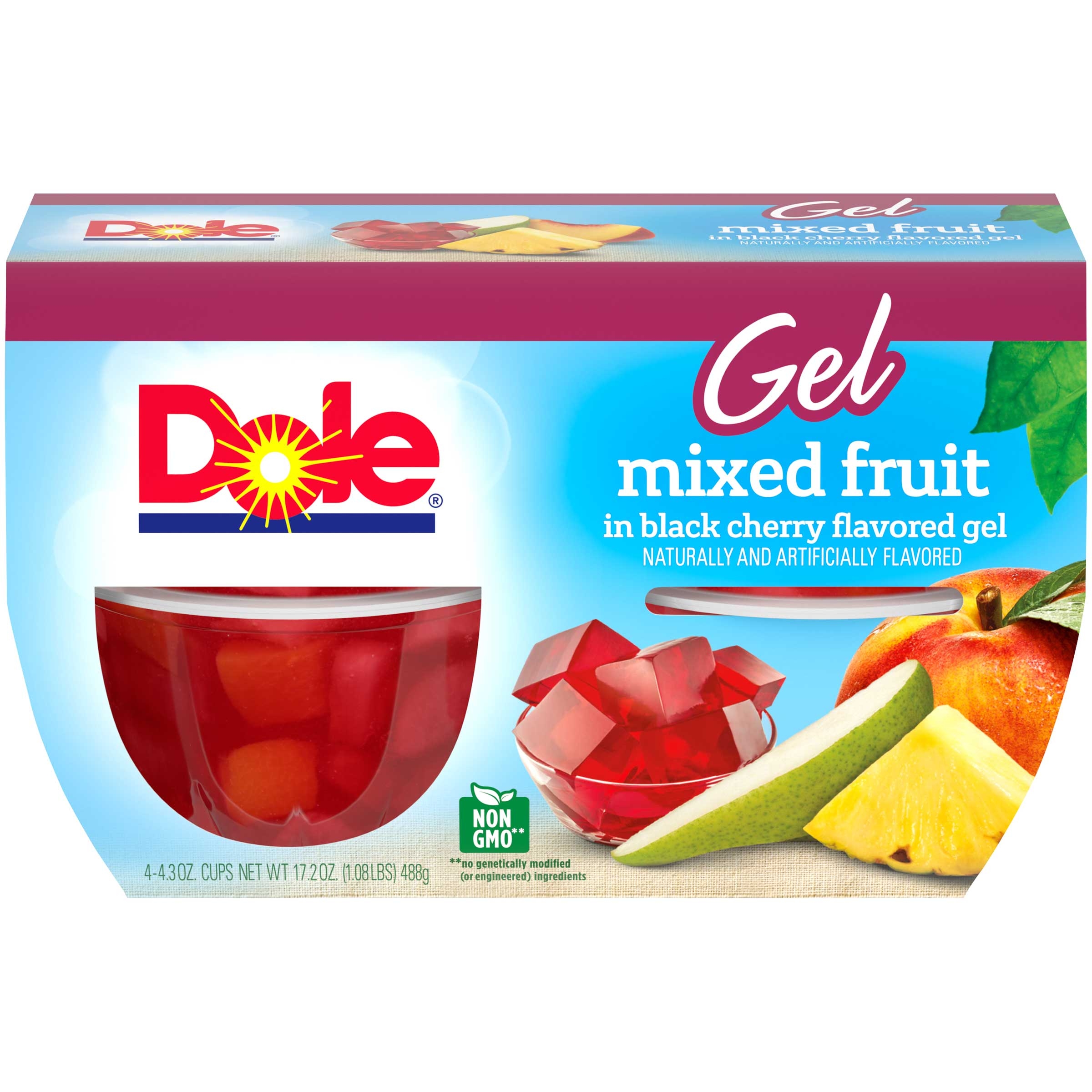Dole Mixed Fruit in Black Cherry Gelatin, 17.2 Ounce -- 6 per case.