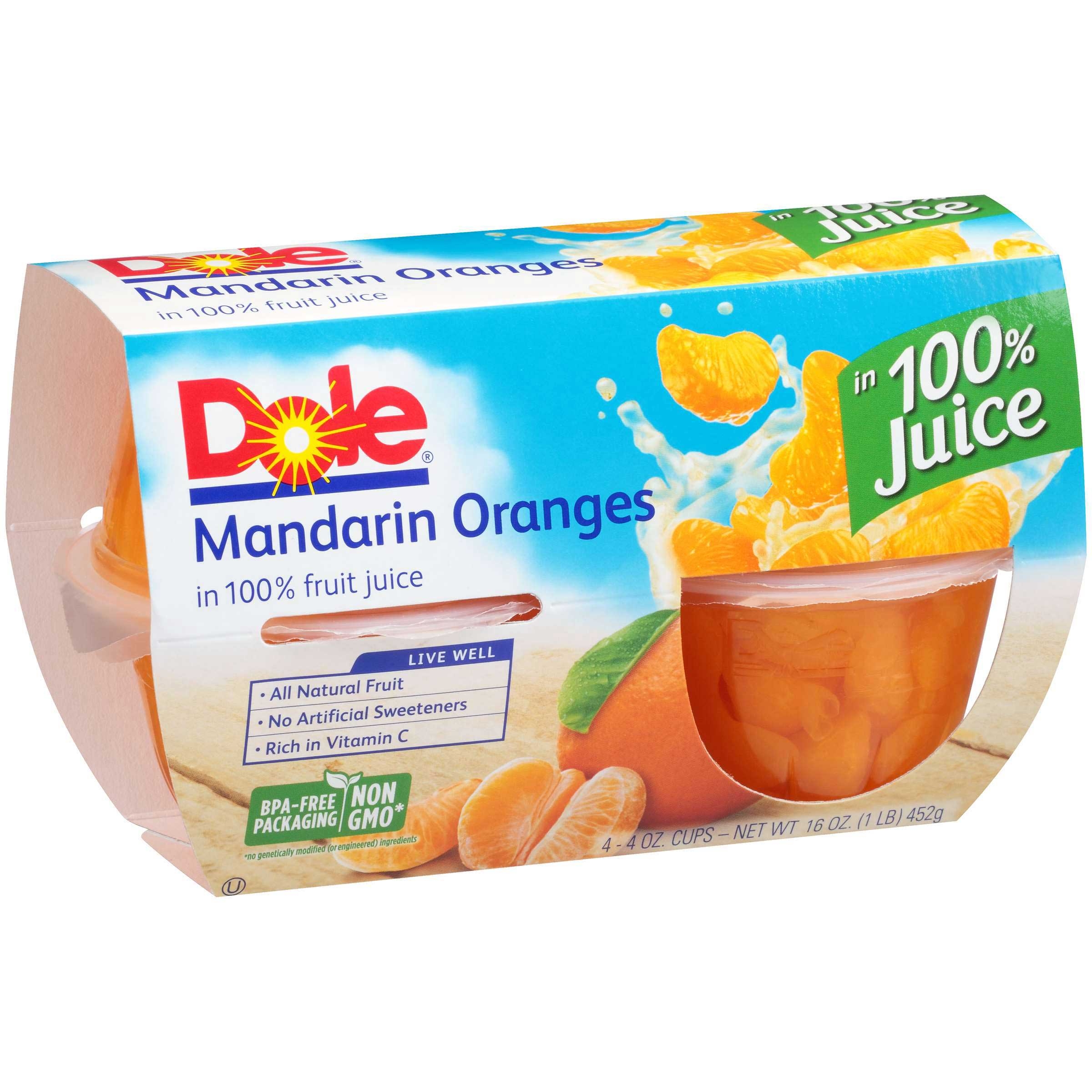 Dole Mandarin In Light Syrup, 4 Ounce -- 24 Case