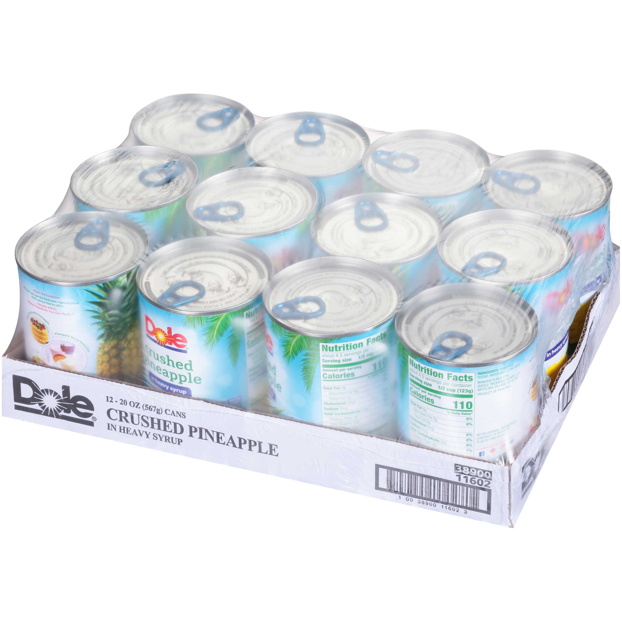 Dole Crushed Pineapple in Syrup, 20 Ounce -- 12 per case.
