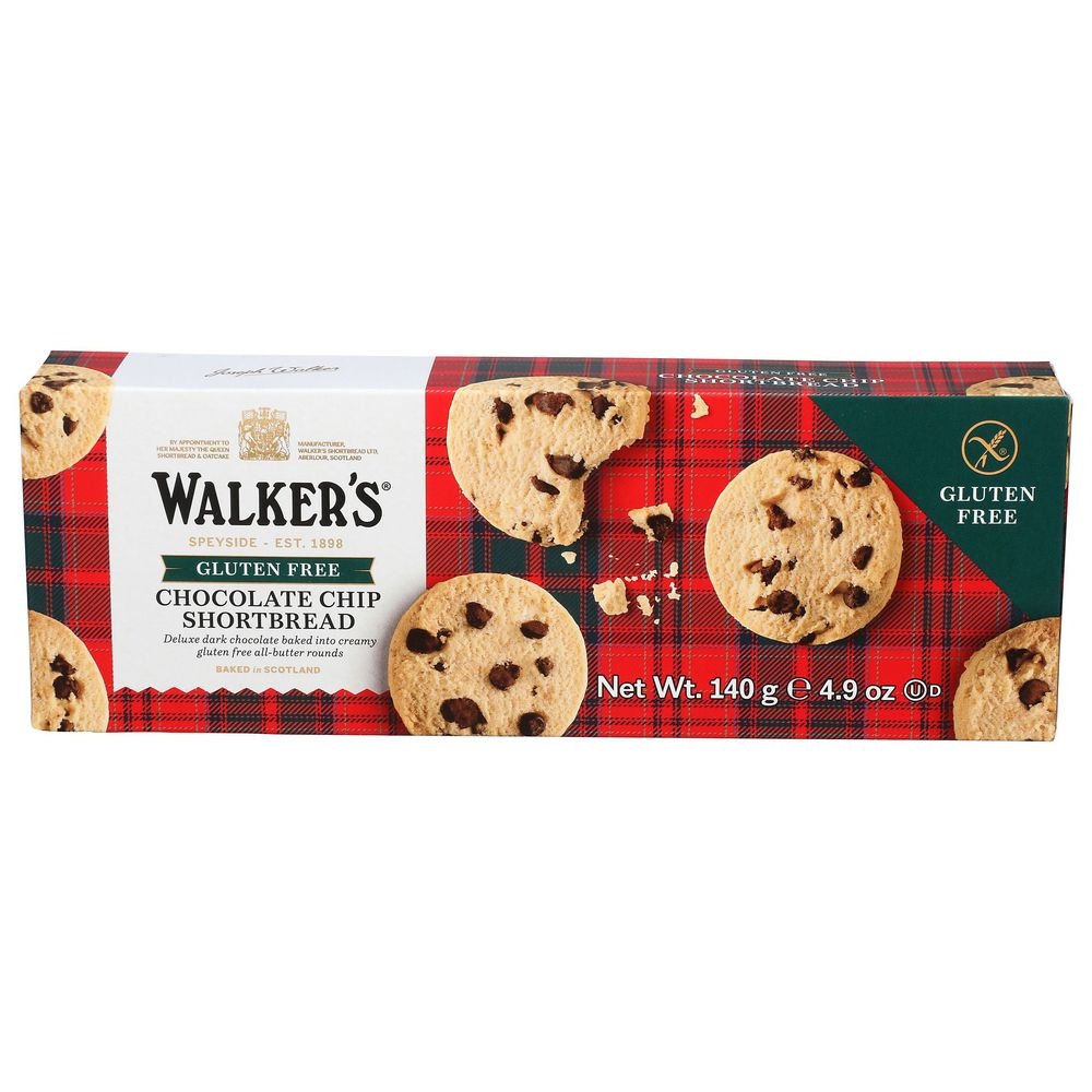 Walkers Chocolate Chip Shortbread Cookies, 4.9 Ounce -- 6 per case