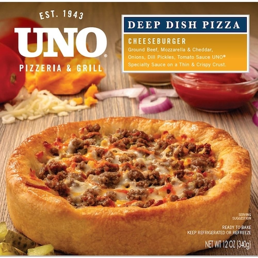 Uno Foods Deep Dish Cheeseburger Pizza - Julian Date, 10 Ounce -- 6 per case