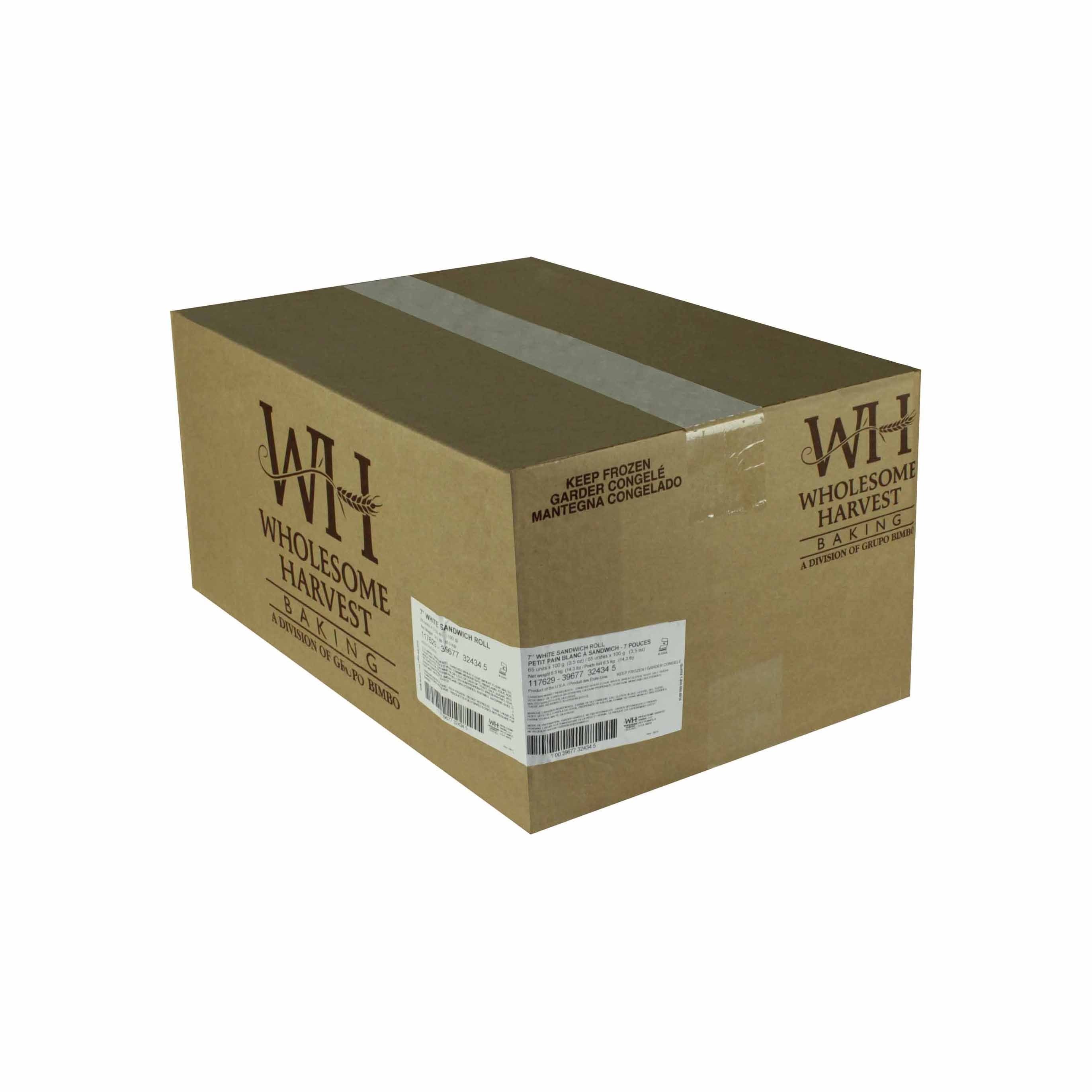 Wholesome Harvest 7 White Sandwich Rolls -- 65 per case.