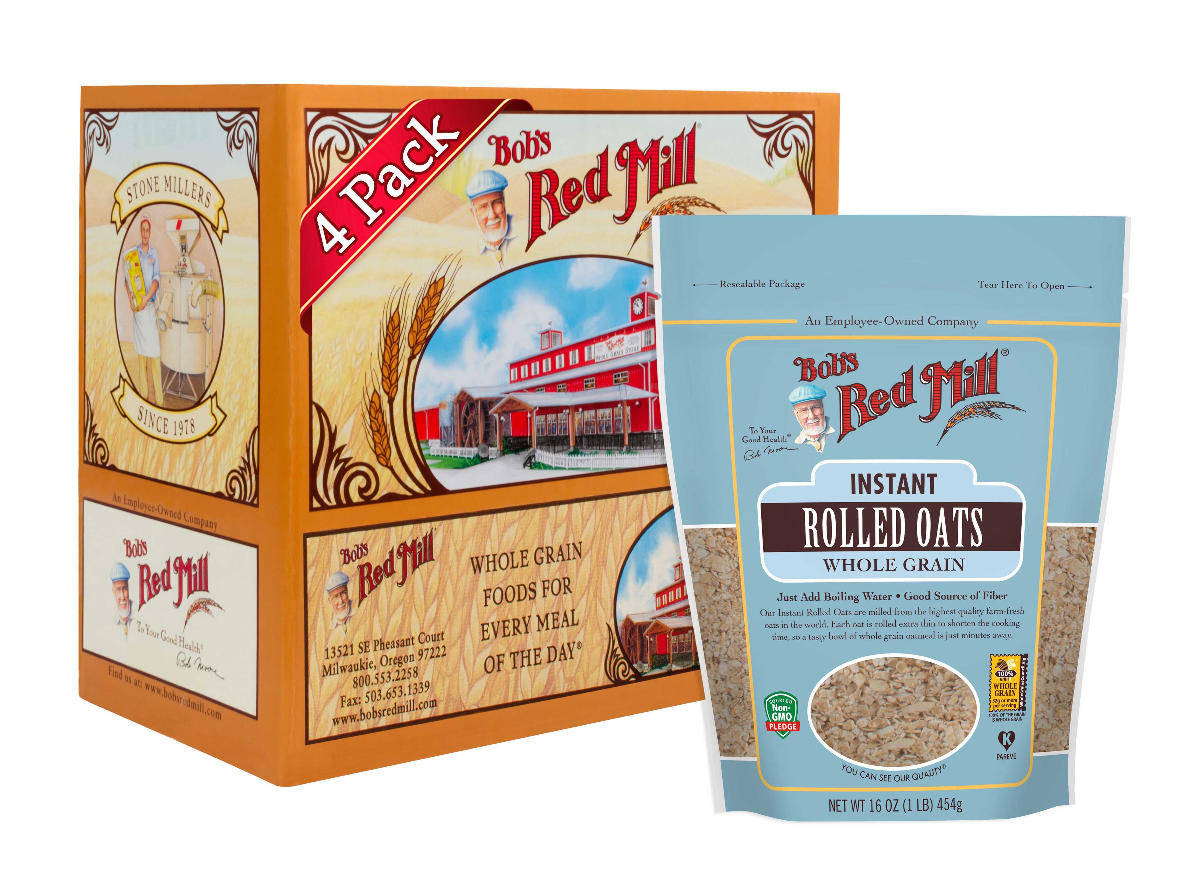 Bobs Red Mill Instant Rolled Oats, 16 Ounce -- 4 per case.