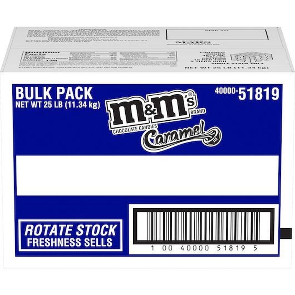 M and Ms Bite Size Caramel Chocolate Candies, 25 Pound