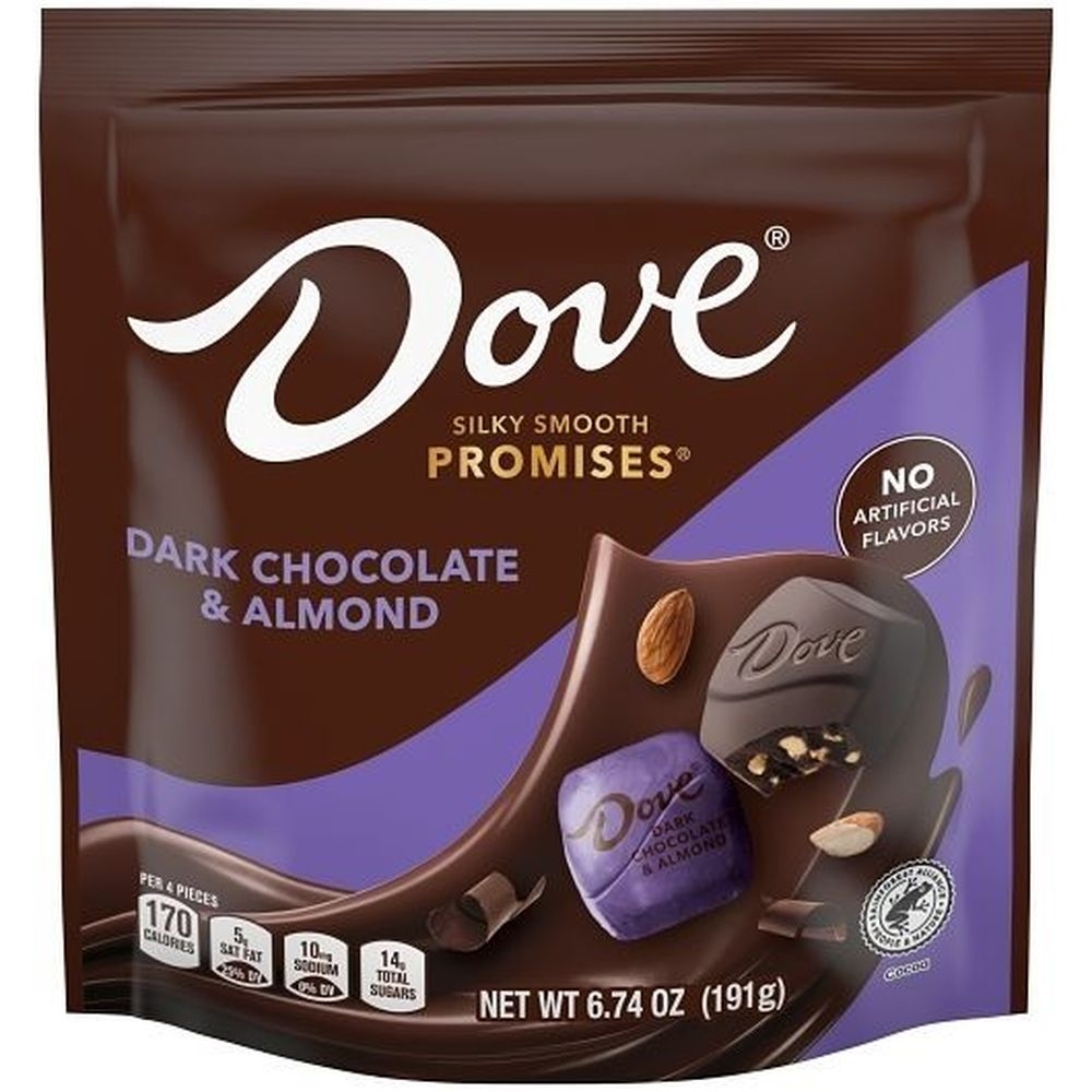 Dove Promises Dark Chocolate and Almond - Stand Up Pouch, 6.74 Ounce -- 8 per case