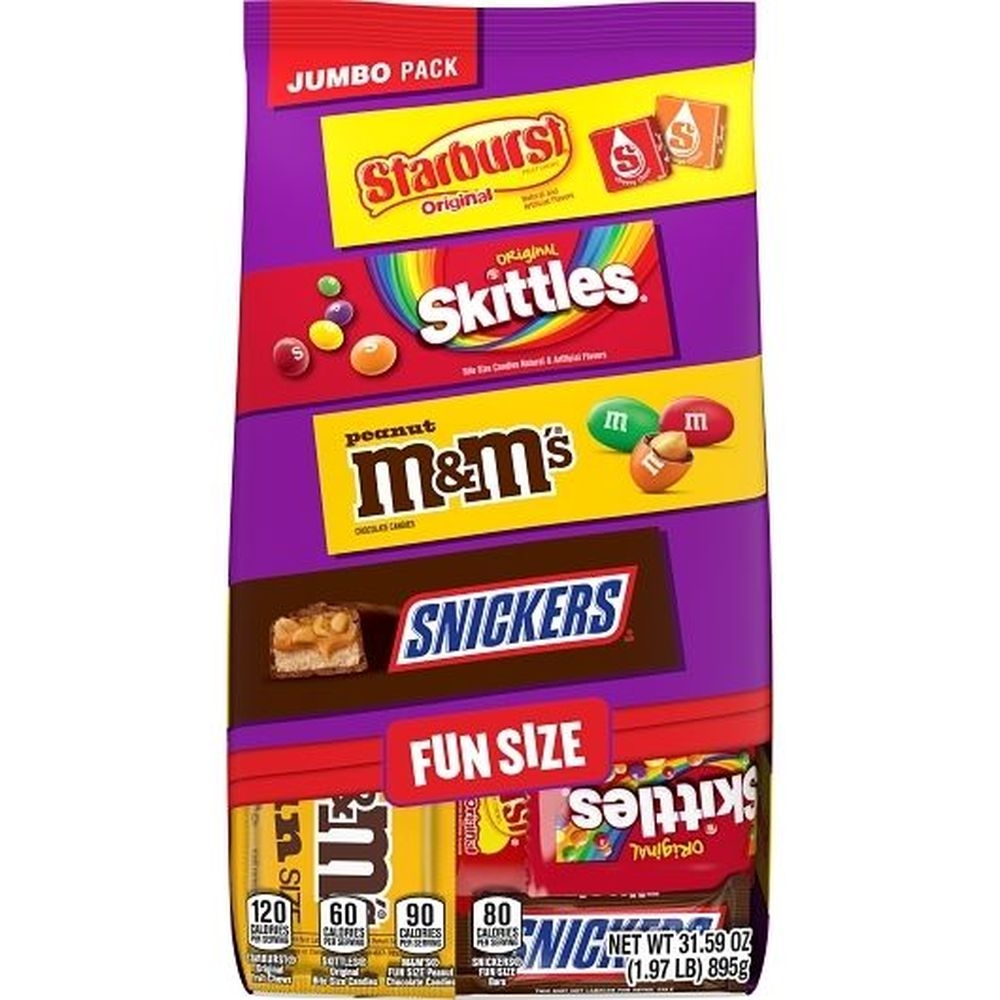 Mixed Variety Funsize Chocolate Candy - Jumbo Pack, 31.59 Ounce Bag -- 4 per case