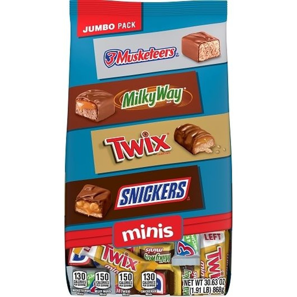 Mixed Variety Miniature Chocolate Candy - Jumbo Pack, 30.63 Ounce Stand Up Pouch -- 4 per case