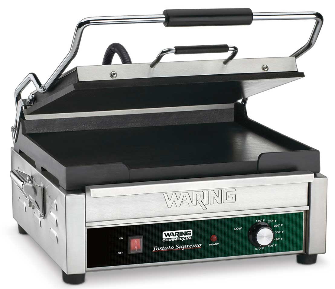 Waring Commercial Flat Toasting Panini Grill, 14 x 14 inch.