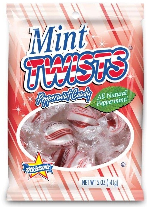 Mint Twists Peppermint Candy, 5 Ounce Peg Bag -- 12 per case