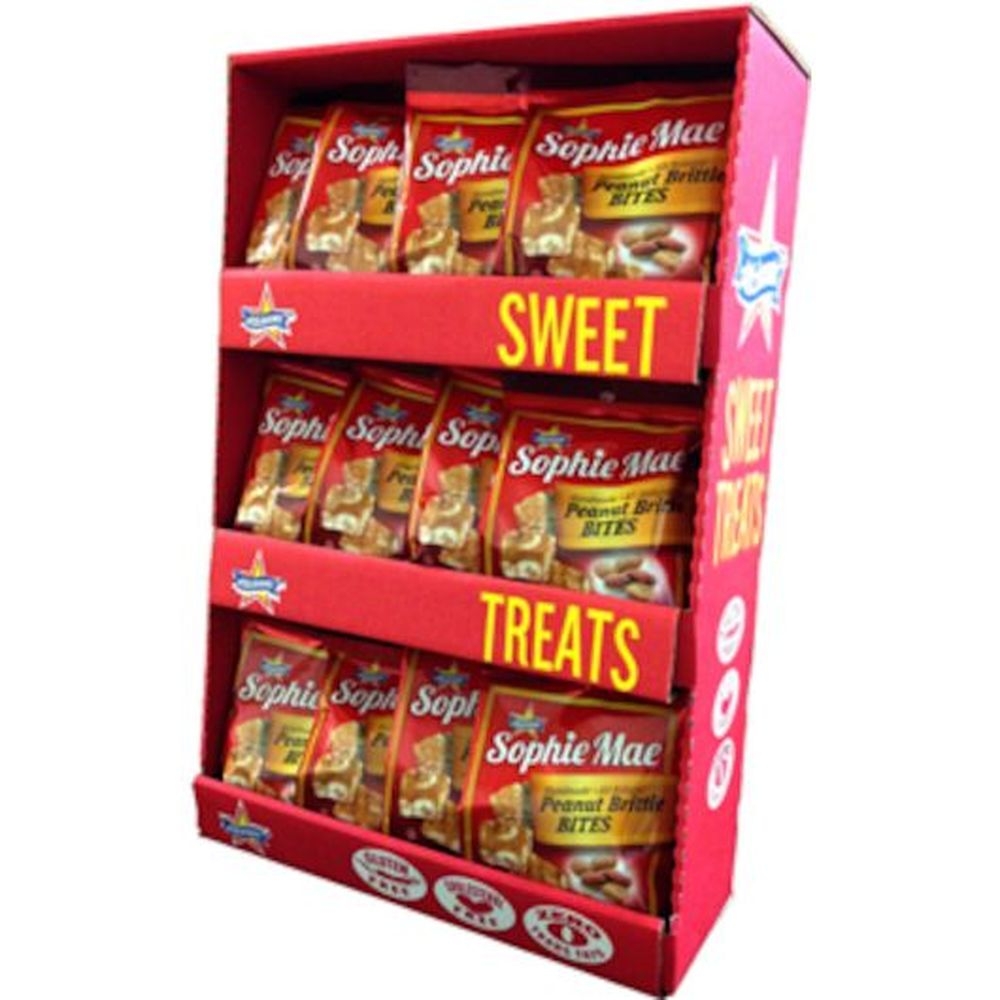 Sophie Mae Peanut Brittle Bites Candy - Shipper, 4 Ounce Peg Bag -- 48 per case