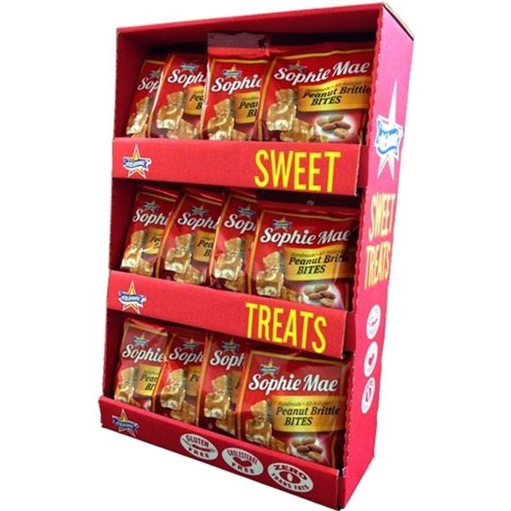 Sophie Mae Peanut Brittle Bites Candy - Power Wing, 4 Ounce Peg Bag -- 48 per case