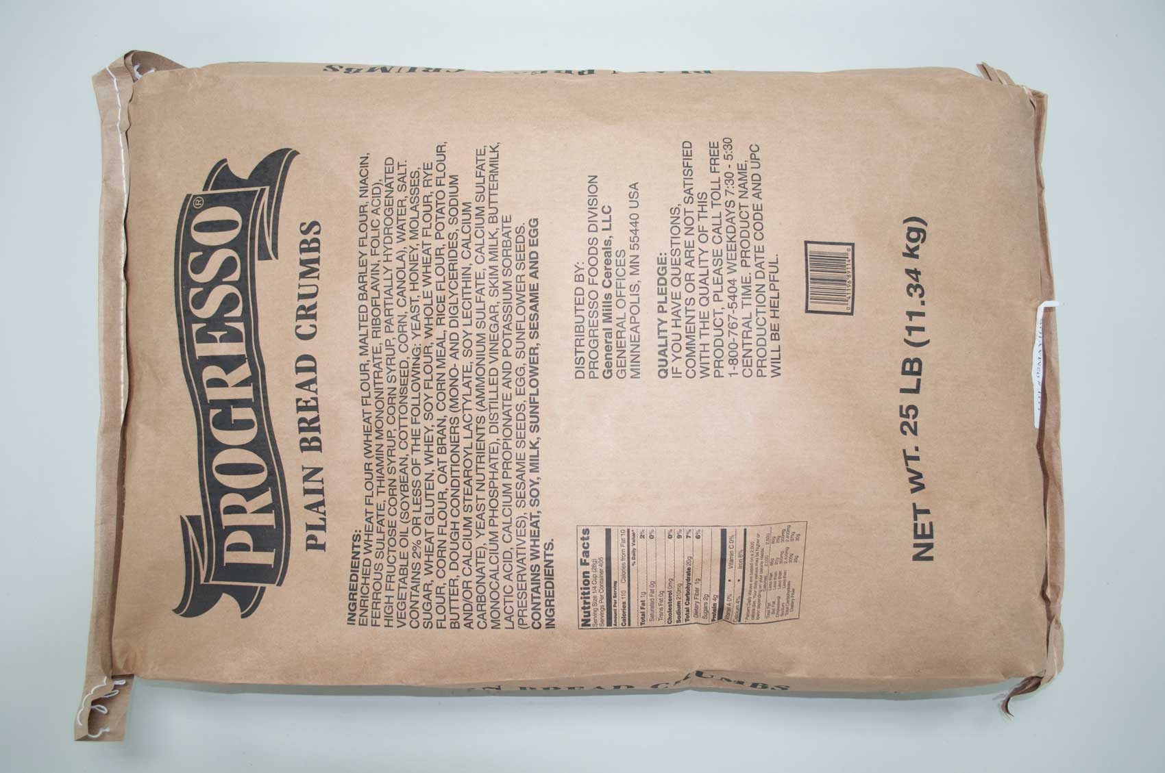 Bread Progresso Crumbs Plain 25 Pound Each