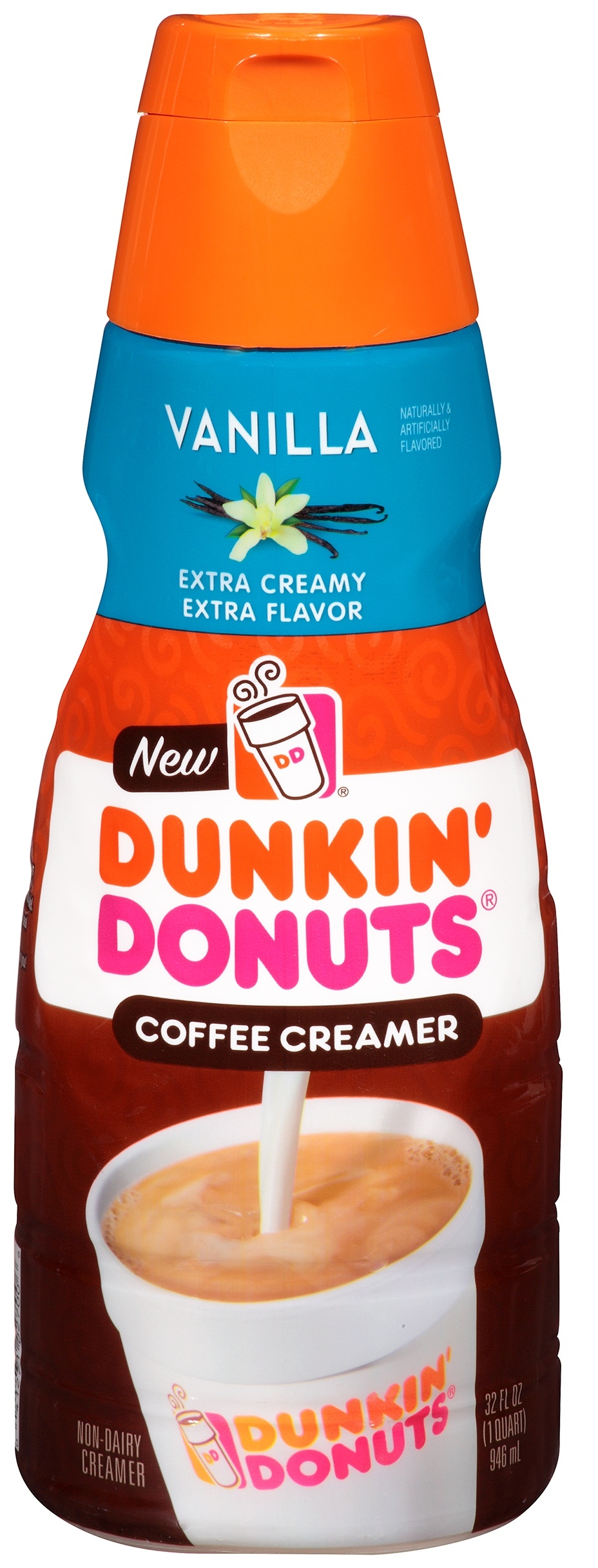 Dunkin Donuts Vanilla Coffee Creamer, 32 Fluid Ounce -- 6 per case.