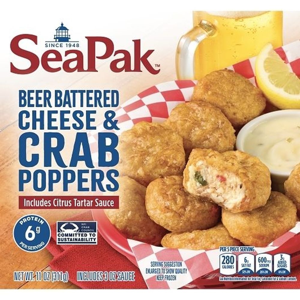 Seapak Beer Battered Cheese and Crab Popper, 0.69 Pound -- 8 per case