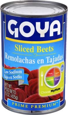 Goya Low Sodium Sliced Beet, 15 Ounce -- 24 per case.