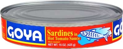 Goya Oval Sardines in Hot Sauce, 15 Ounce -- 24 per case.