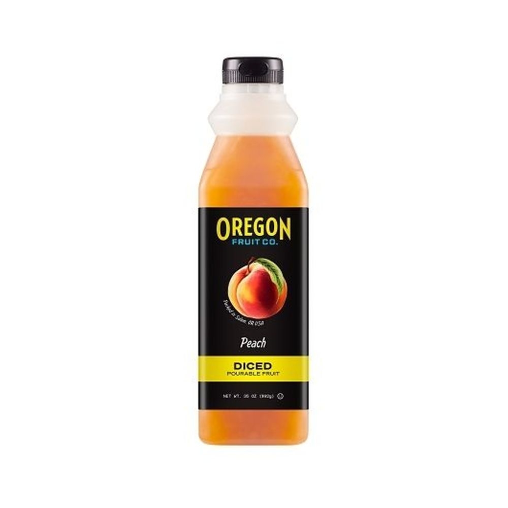 Oregon Peach Diced Pourable Fruit Puree, 35 Ounce - 6 per case