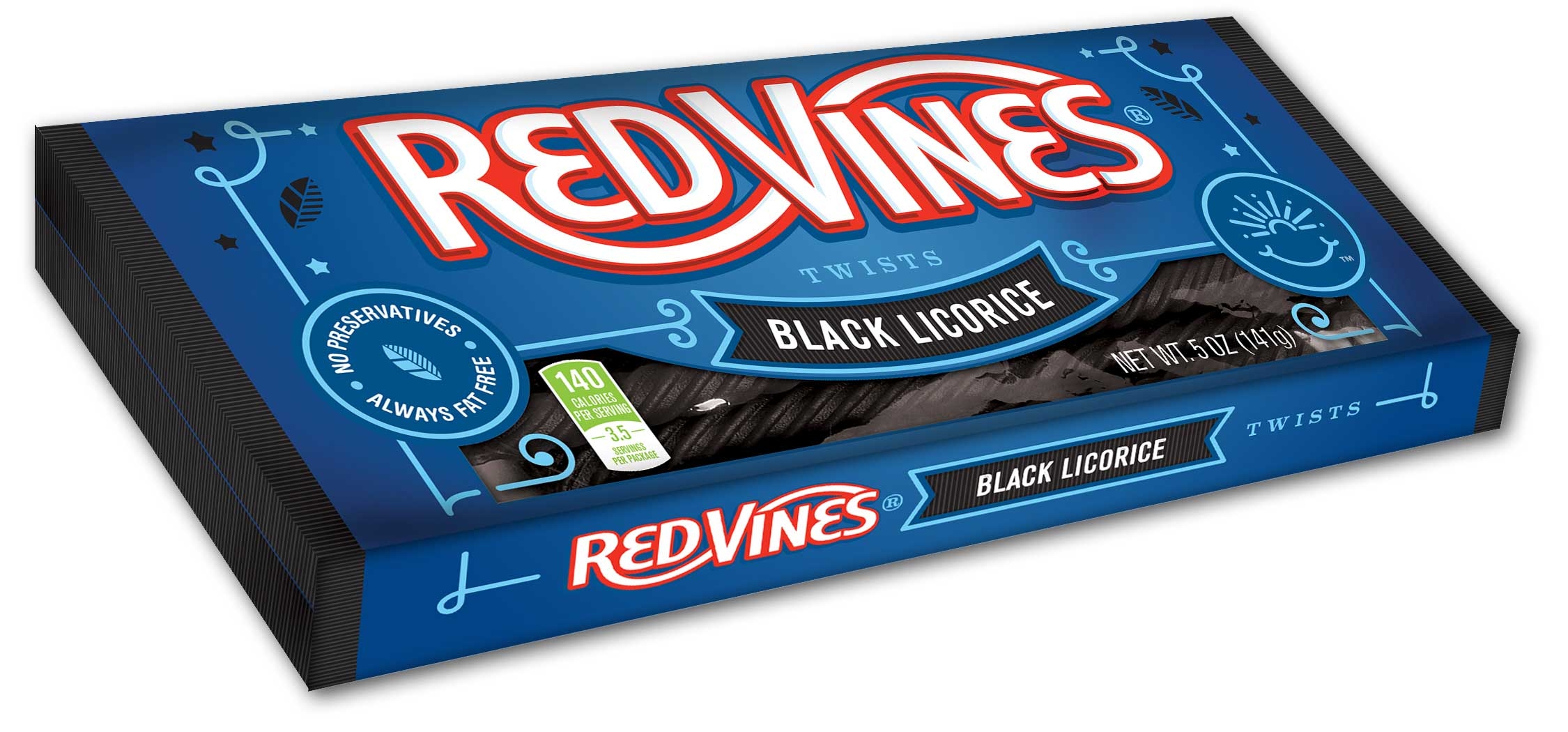 Red Vines Black Licorice Twist Tray, 5 Ounce -- 12 per case.