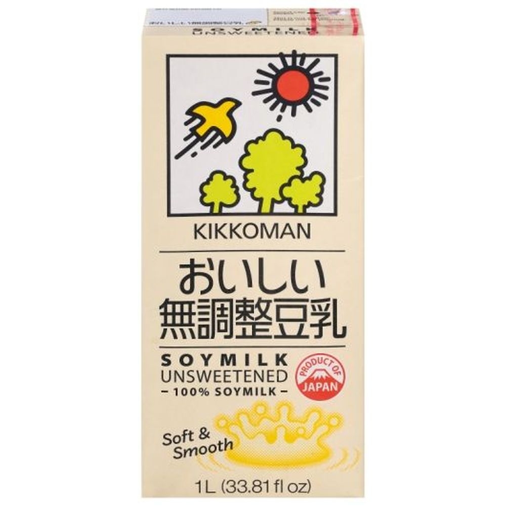 Kikkoman Unsweetened Soymilk, 1 Liter -- 6 per case