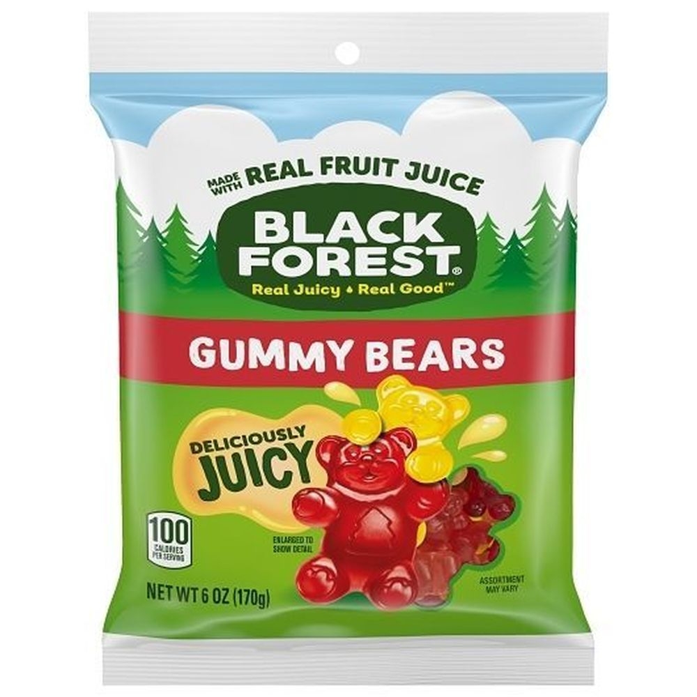 Black Forest Gummy Bears Candies, 6 Ounce Peg Bag -- 8 per case