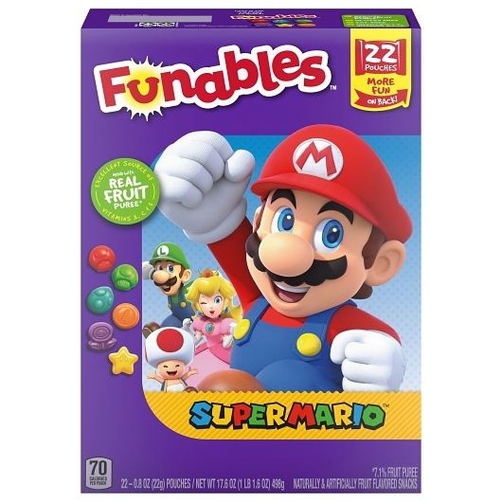 Funables Super Mario Fruit Flavored Snacks, 17.6 Ounce - 5 per case