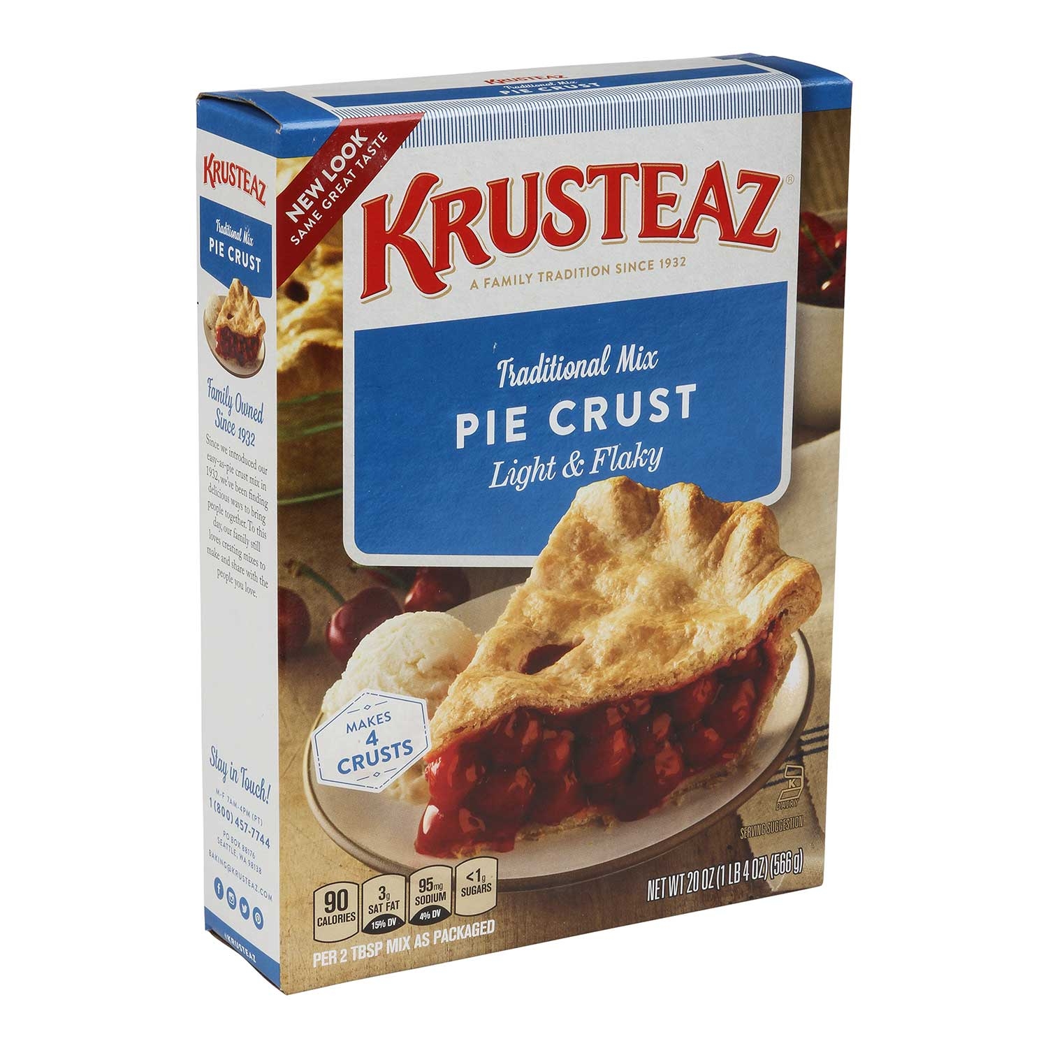 Krusteaz Pie Crust Mix, 20 Ounce -- 12 per case.
