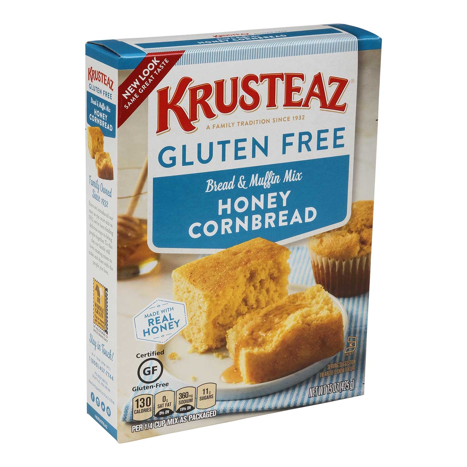 Krusteaz Gluten Free Cornbread Mix, 15 Ounce -- 8 per case.