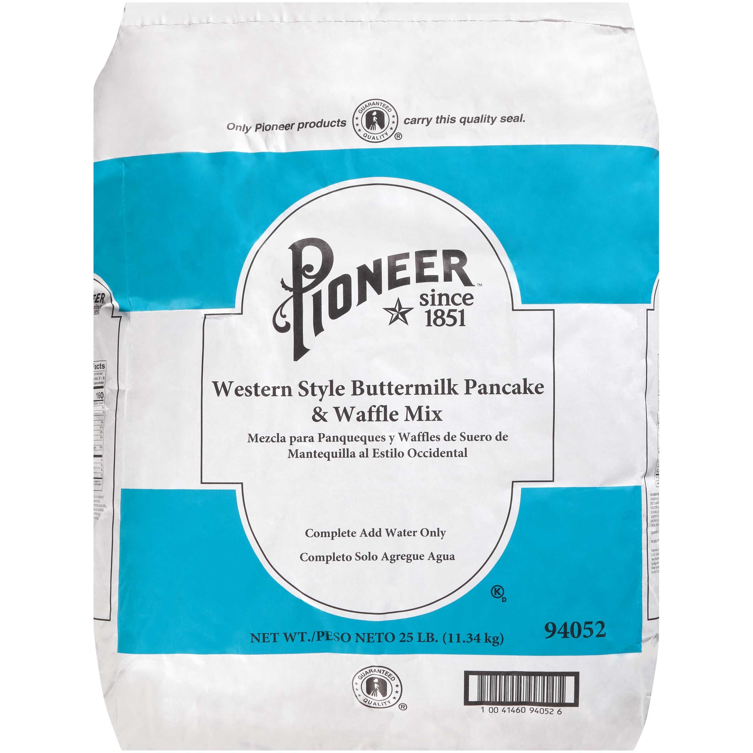 Pioneer Western Style Buttermilk Pancake and Waffle Mix, 25 Pound.