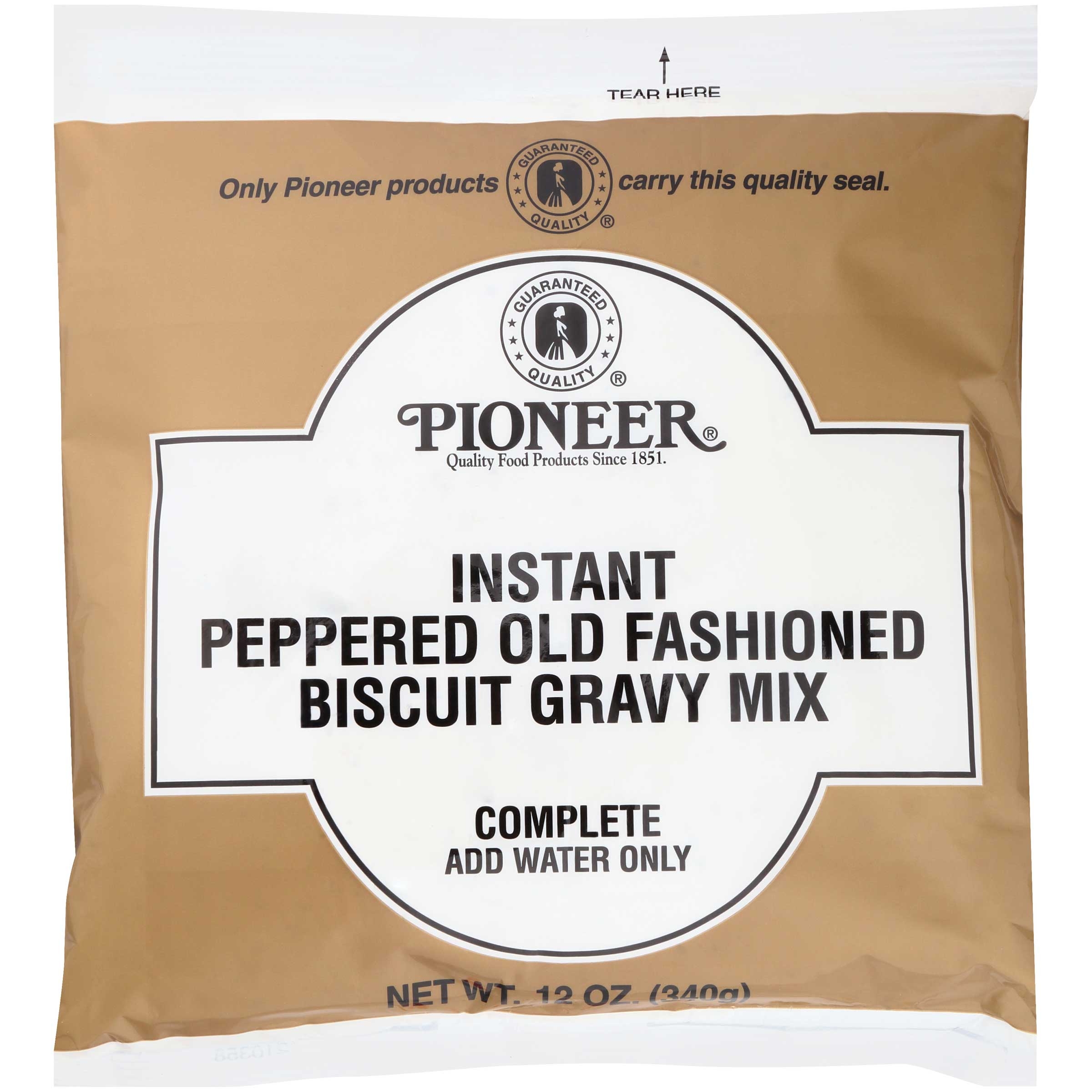 Pioneer Instant Peppered Old Fashioned Biscuit Gravy Mix, 12 Ounce -- 12 per case.