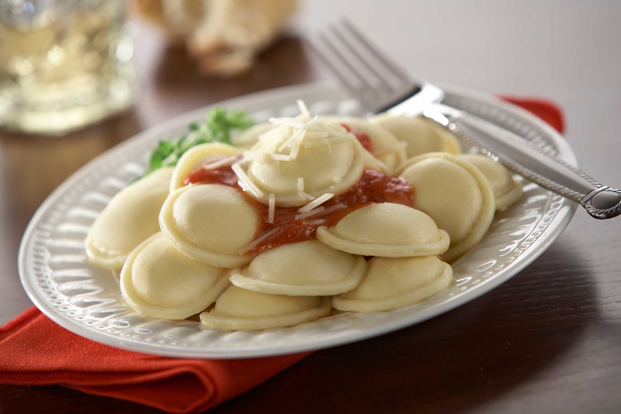 Rosina Food Pre Cooked Mini Rounds Cheese Ravioli Pasta, 12 Ounce -- 18 per case.