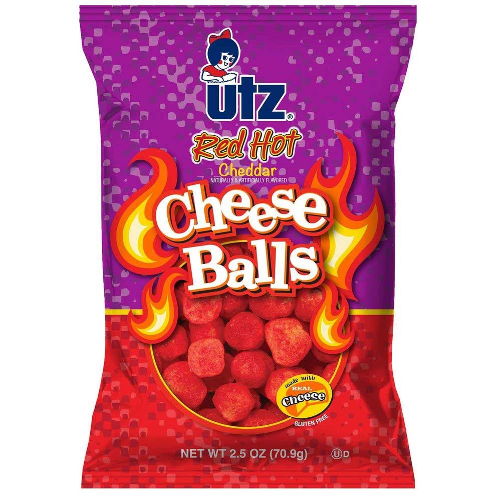 Utz Red Hot Cheese Balls, 2.5 Ounce -- 5 per case
