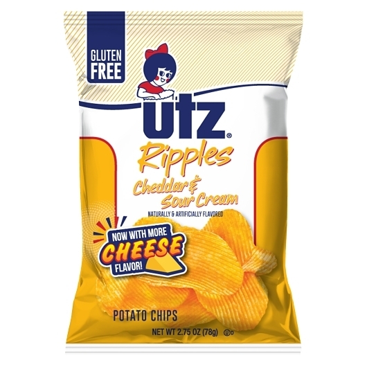 Utz Ripples Cheddar and Sour Cream Potato Chips, 2.75 Ounce -- 14 per case