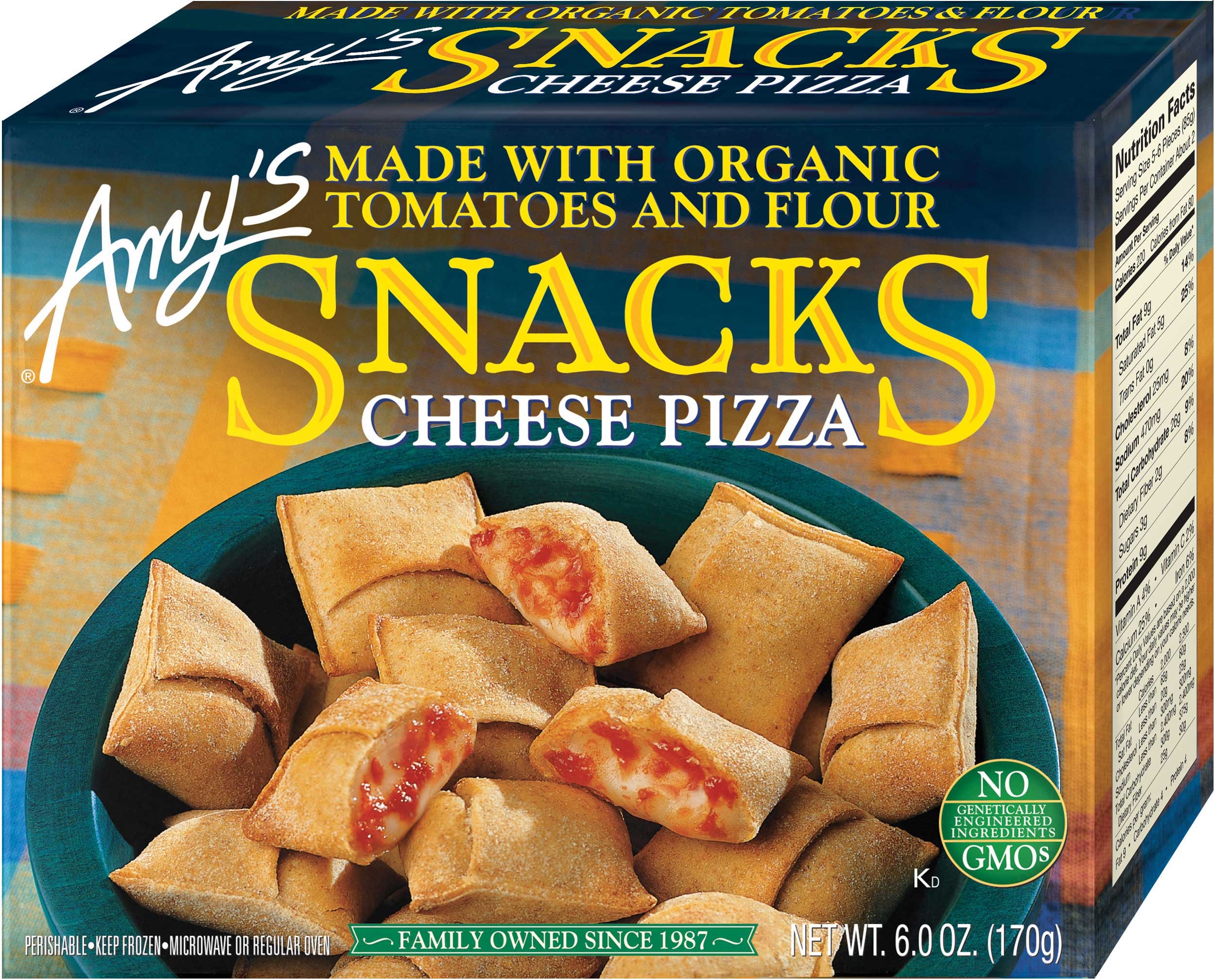 Amys Cheese Pizza Snacks, 6 Ounce -- 12 per case.