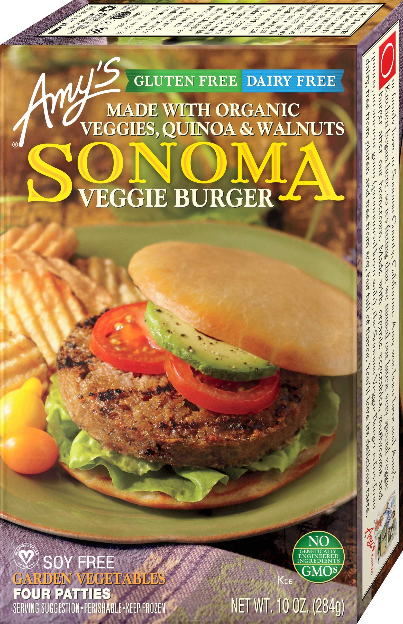 Amys Sonoma Veggie Burger, 10 Ounce -- 12 per case.