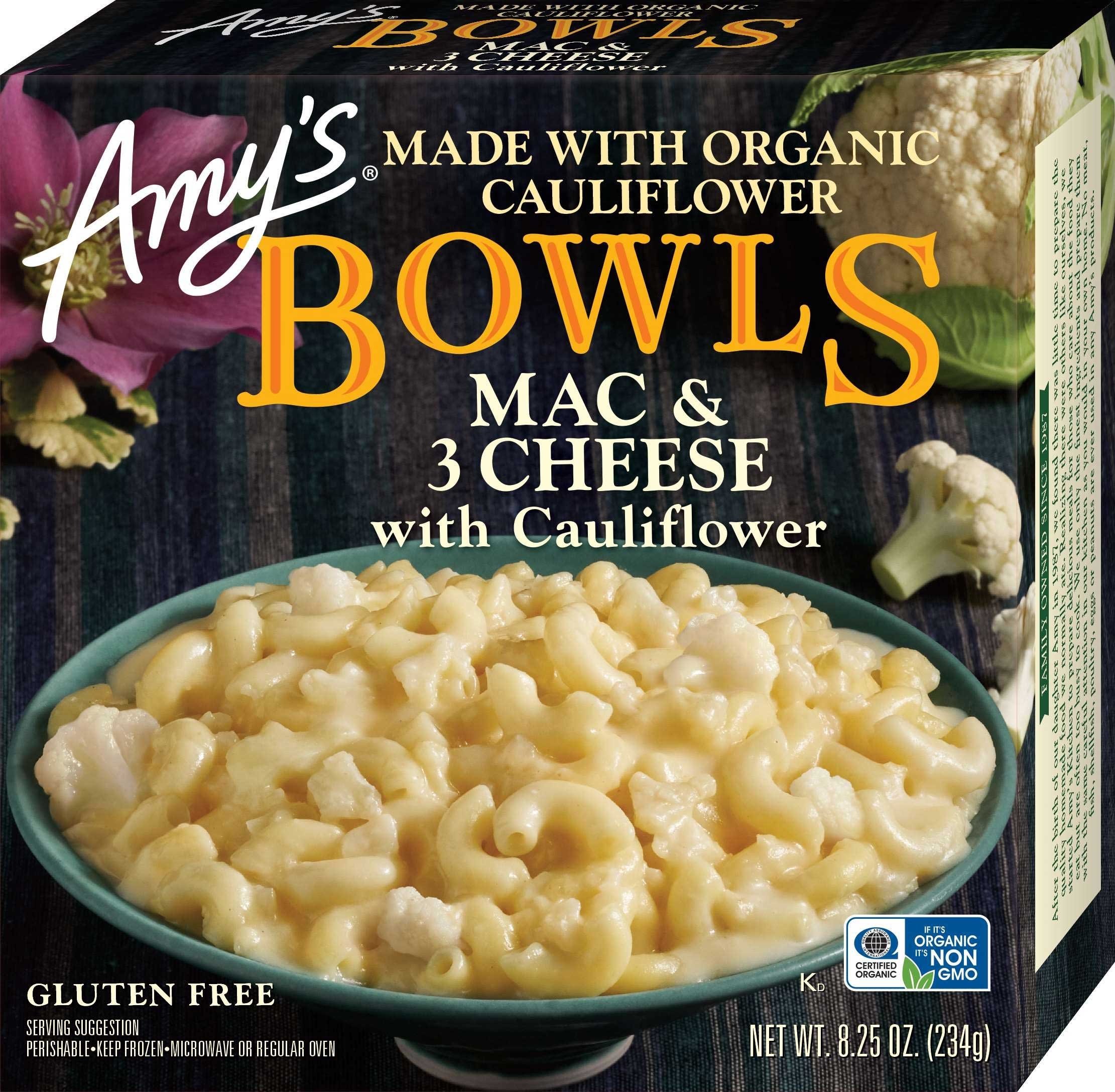 Amys Macaroni and 3 Cheese with Cauliflower Bowl, 8.25 Ounce -- 12 per case