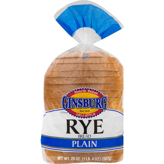 Ginsburg Plain Rye Bread -- 12 per case