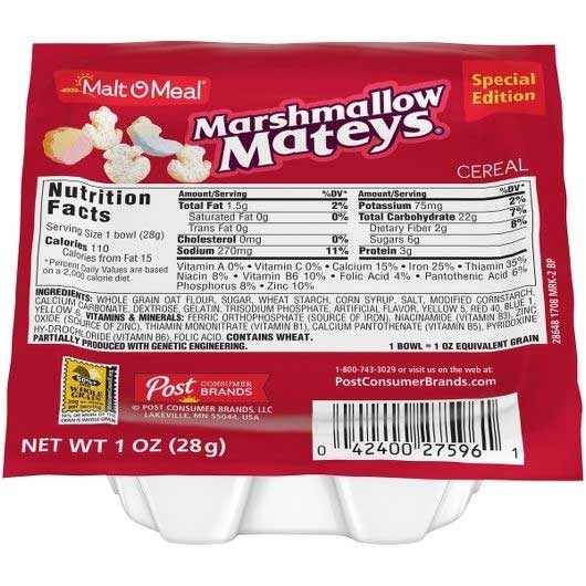 Malt O Meal Marshmallow Mateys Cereal, 1 Ounce -- 96 per case