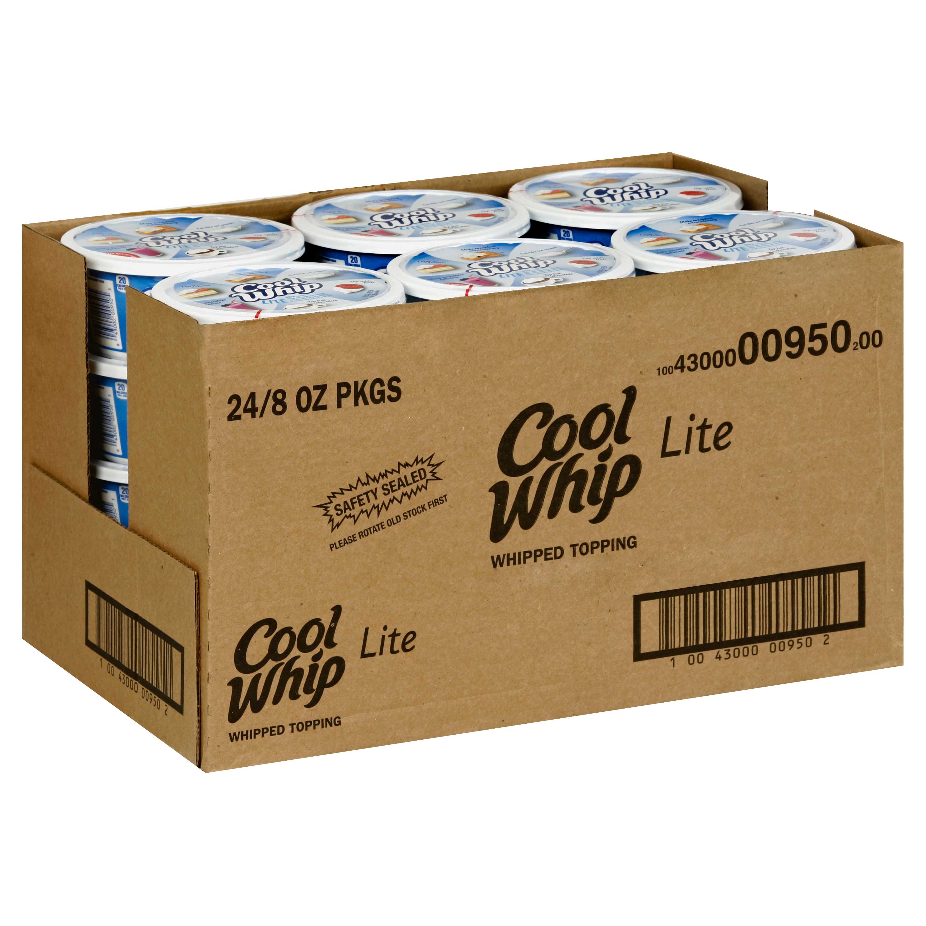 Kraft Frozen Lite Cool Whip Whipped Topping, 8 Ounce -- 24 per case.