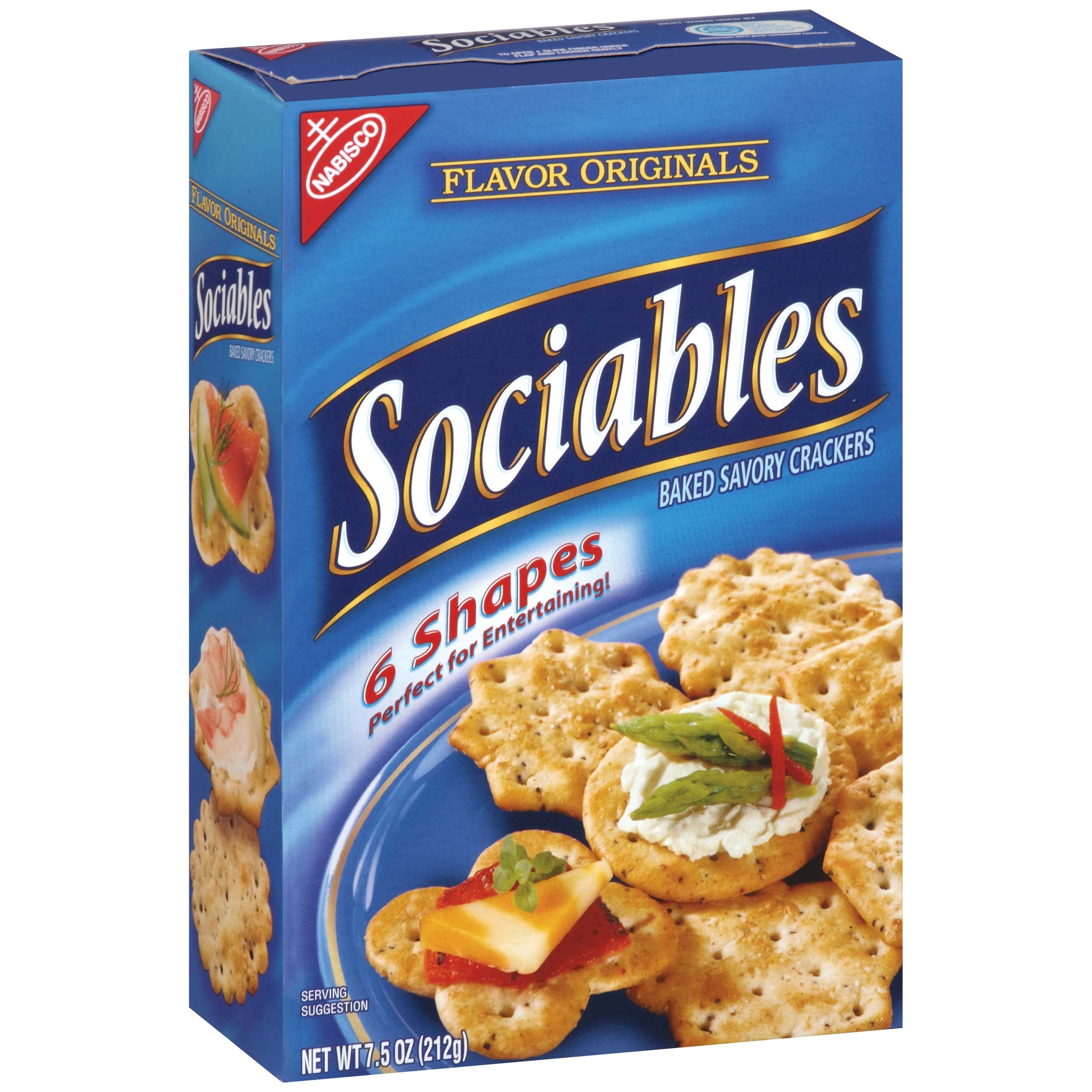 Flavor Originals Sociables Baked Savory Cracker, 7.5 Ounce -- 6 per case.
