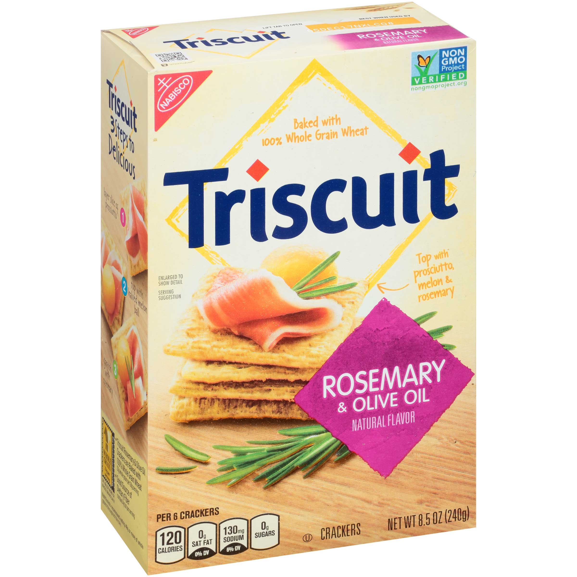 Nabisco Triscuit Rosemary and Olive Oil Crackers, 8.5 Ounce -- 6 per case.